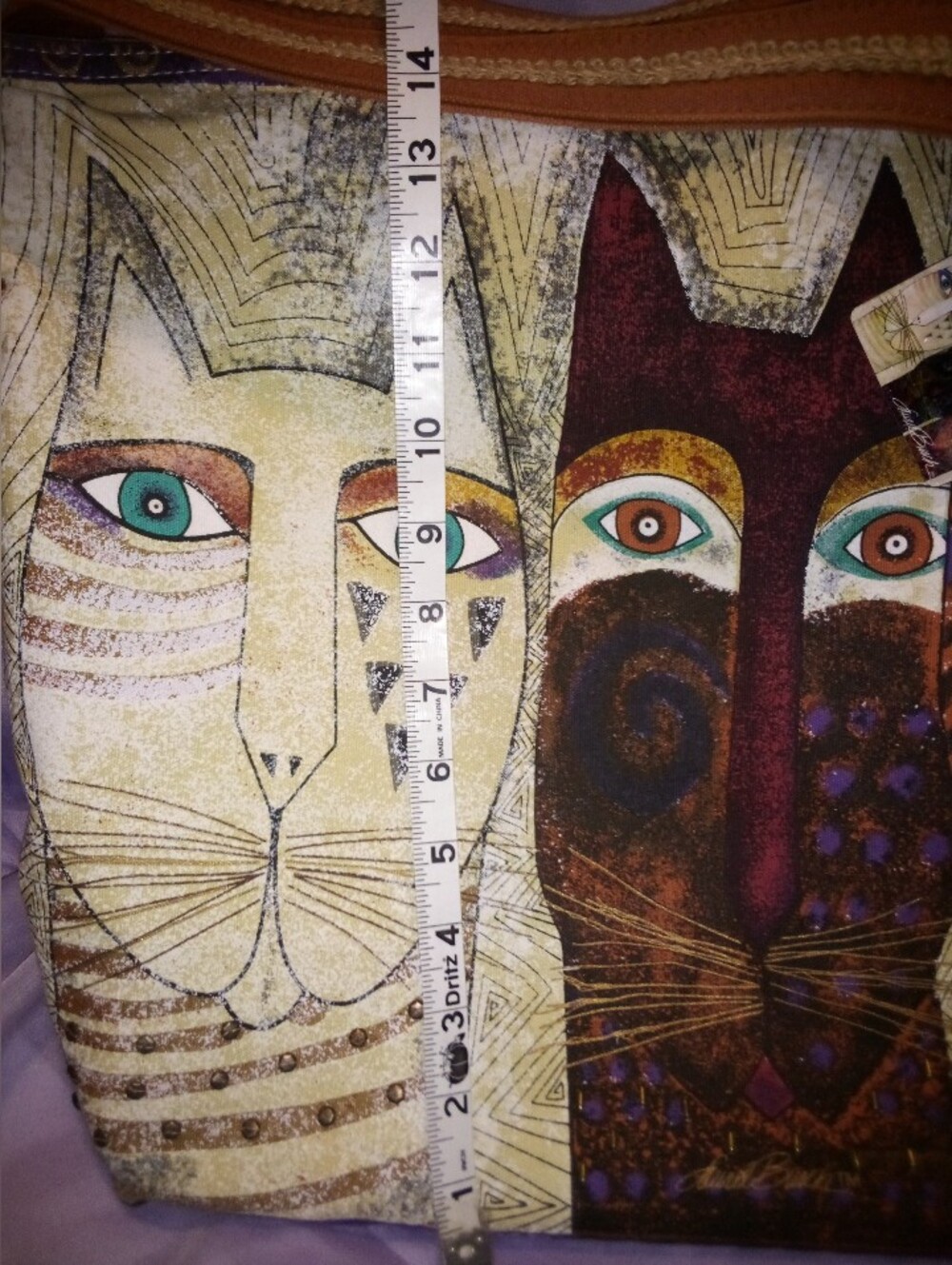 Laurel Burch Large Canvas Tote Cats - Picture 6 of 11